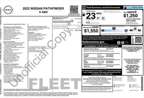 2022 Nissan Pathfinder S 4WD