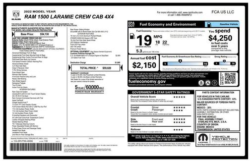 Bright White Clearcoat 2022 RAM 1500 Laramie