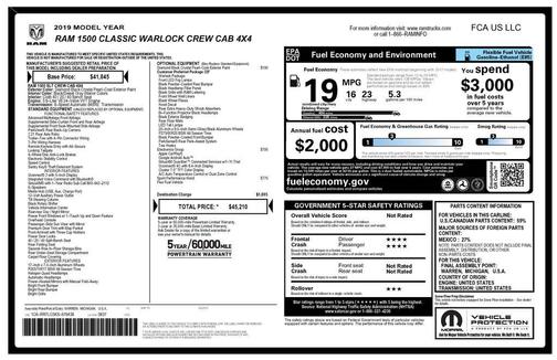 2019 RAM 1500 Classic Warlock Crew Cab 4x4 5'7' Box