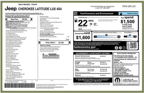 2022 Jeep Cherokee Latitude Lux