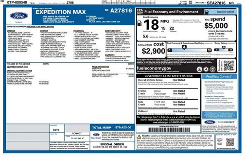 Oxford White 2025 Ford Expedition Max Platinum