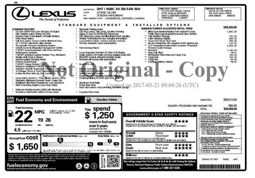 2017 Lexus RX 350 Base