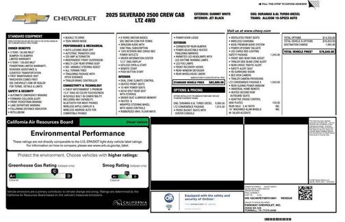 Summit White 2025 Chevrolet Silverado 2500 LTZ