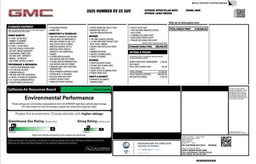 Interstellar White 2025 GMC HUMMER EV SUV 2X