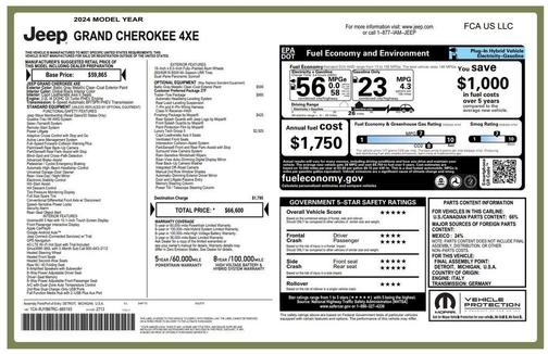 Baltic Gray Metallic Clearcoat 2024 Jeep Grand Cherokee 4xe Base