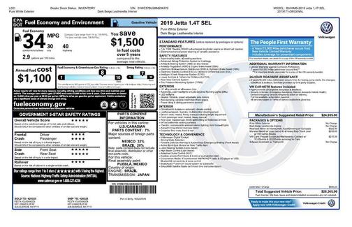 2019 Volkswagen Jetta 1.4T SEL