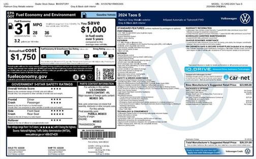 2024 Volkswagen Taos 1.5T S