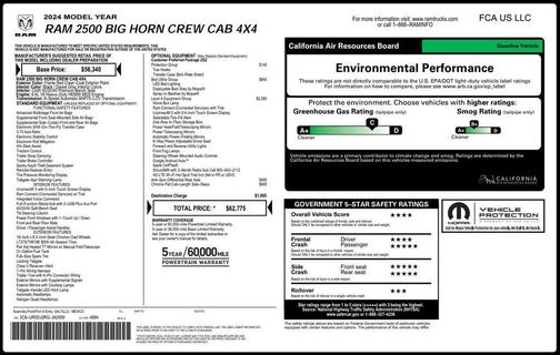 2024 RAM 2500 Big Horn Crew Cab 4x4 6'4' Box