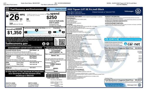 2022 Volkswagen Tiguan 2.0T SE R-Line Black