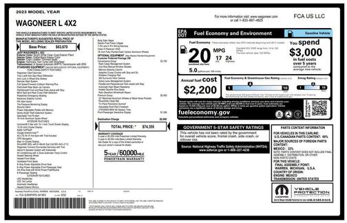 Bright White Clearcoat 2023 Jeep Wagoneer L Series I 4x2