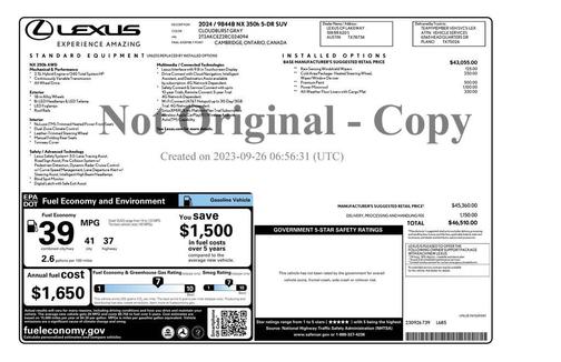 2024 Lexus NX 350h 350h Base