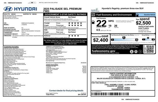 2025 Hyundai PALISADE SEL Premium