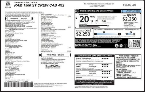 2016 RAM 1500 Tradesman/Express