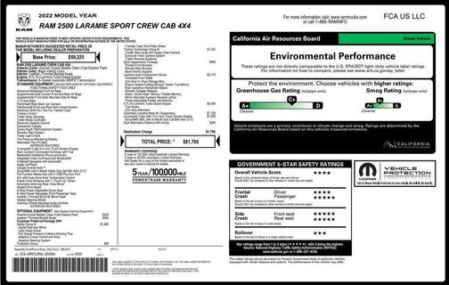 2022 RAM 2500 Laramie Crew Cab 4x4 6'4' Box