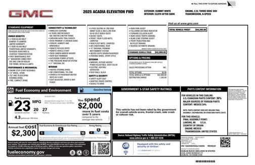 2025 GMC Acadia FWD Elevation
