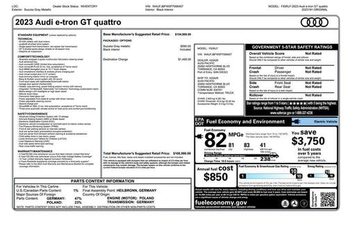 2023 Audi e-tron GT Premium Plus quattro