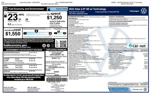 2022 Volkswagen Atlas 2.0T SE w/Technology