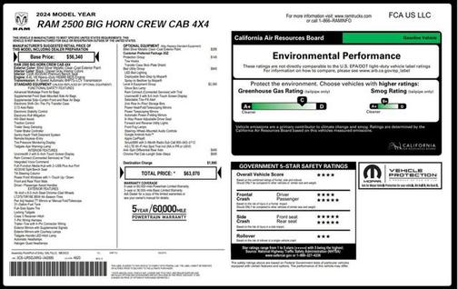 2024 RAM 2500 Big Horn Crew Cab 4x4 6'4' Box