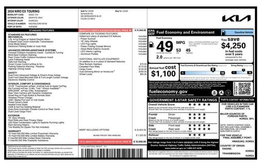 Graphite Gray 2024 Kia Niro Touring