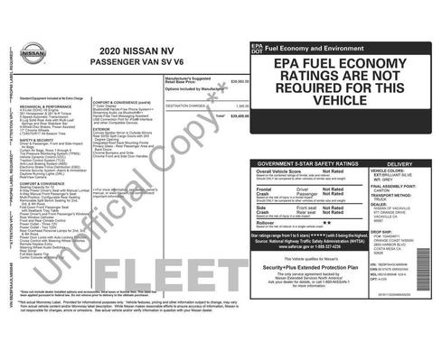 2020 Nissan NV Passenger NV3500 HD S V6