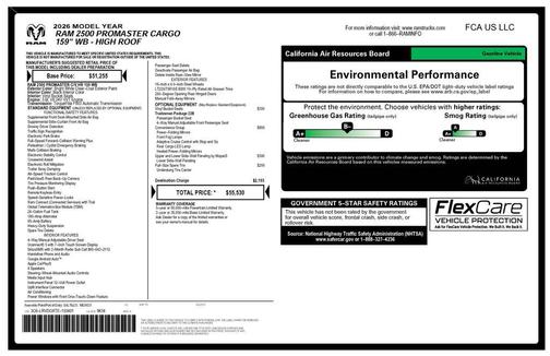 Bright White Clearcoat 2026 RAM ProMaster 2500 Tradesman
