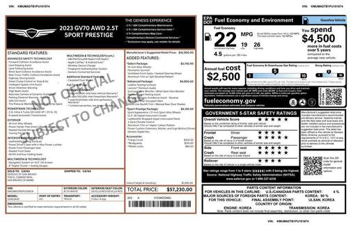 2023 Genesis GV70 2.5T AWD