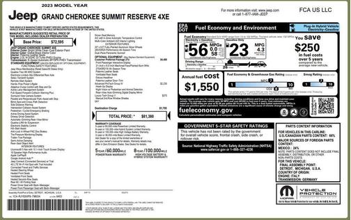 2023 Jeep Grand Cherokee 4xe Summit Reserve