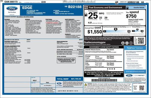 Ingot Silver Metallic 2019 Ford Edge SEL