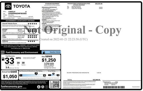 2022 Toyota Corolla LE