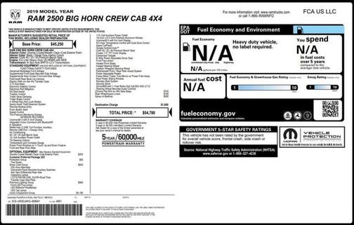 2019 RAM 2500 Big Horn Crew Cab 4x4 6'4' Box