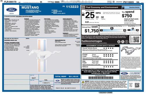 Oxford White 2023 Ford Mustang EcoBoost