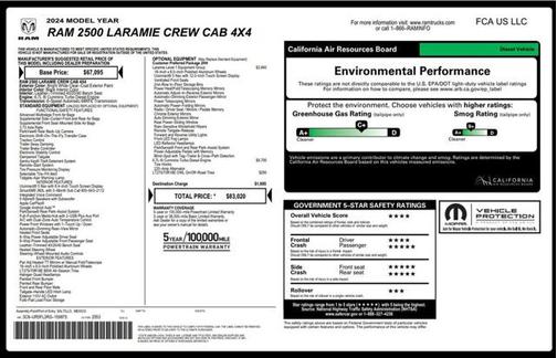2024 RAM 2500 Laramie Crew Cab 4x4 6'4' Box