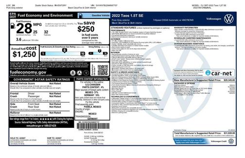 Gray 2022 Volkswagen Taos 1.5T SE