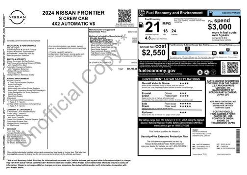 Super Black 2024 Nissan Frontier S