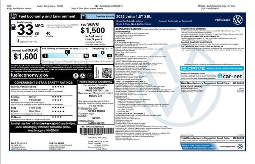 2025 Volkswagen Jetta 1.5T SEL