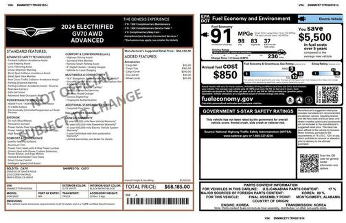 2024 Genesis Electrified GV70 Advanced AWD