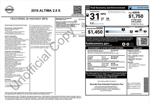 2016 Nissan Altima 2.5 S