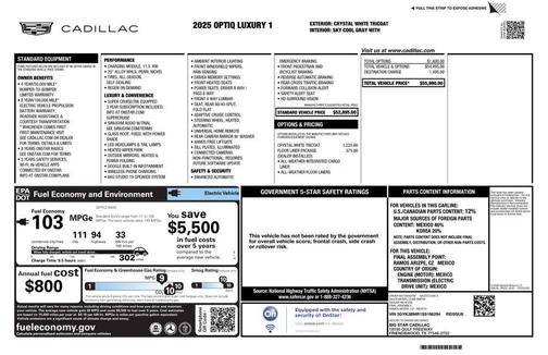 2025 Cadillac OPTIQ Luxury 1 AWD