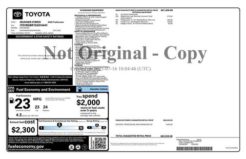 2025 Toyota 4Runner Hybrid Trailhunter