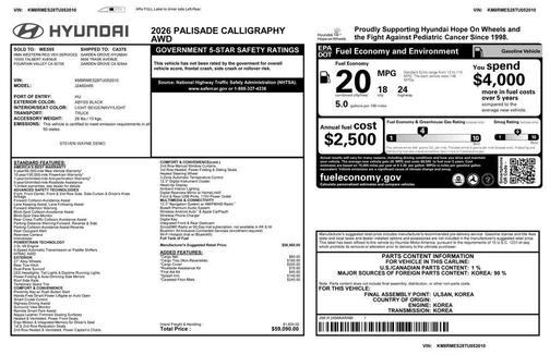 2026 Hyundai PALISADE Calligraphy