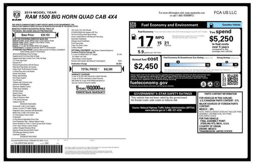Bright White Clearcoat 2019 RAM 1500 Big Horn