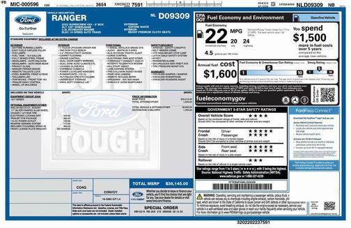 Oxford White 2022 Ford Ranger XLT