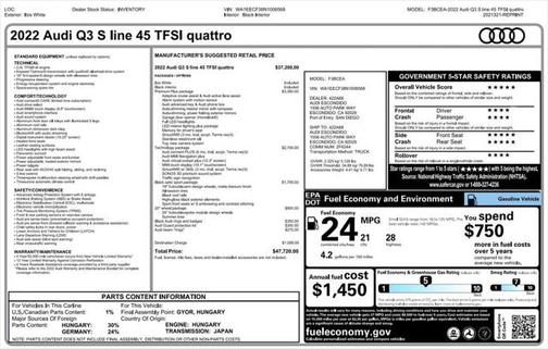 2022 Audi Q3 45 S line Premium Plus