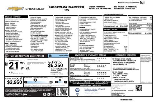 Summit White 2025 Chevrolet Silverado 1500 ZR2