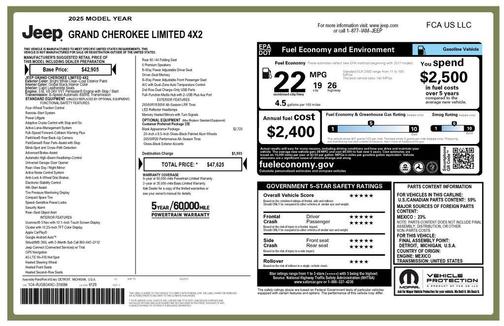 Bright White Clearcoat 2025 Jeep Grand Cherokee Limited