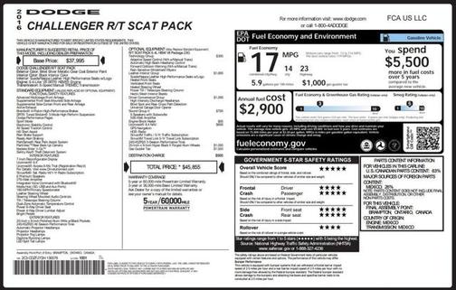 2016 Dodge Challenger R/T Scat Pack