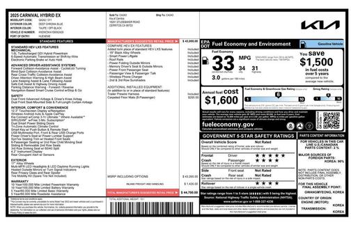 2025 Kia Carnival Hybrid EX
