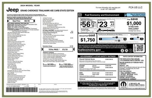 2024 Jeep Grand Cherokee 4xe Trailhawk Carb State Pkg