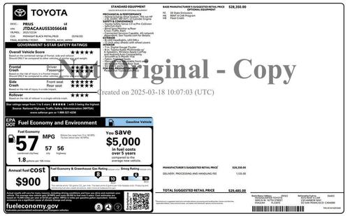 2025 Toyota Prius LE