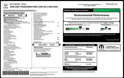 2021 RAM 2500 Tradesman Regular Cab 4x2 8' Box